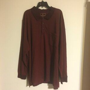 Natural Weave Mens Long Sleeve Shirt Size 4XL Maroon NWT